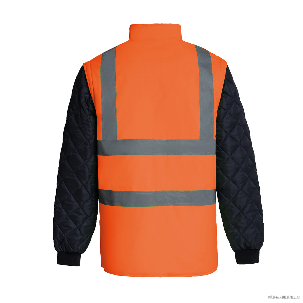 YHV008SL - Gewatteerde Hi-Vis jas met afneembare mouwen - Afbeelding 2